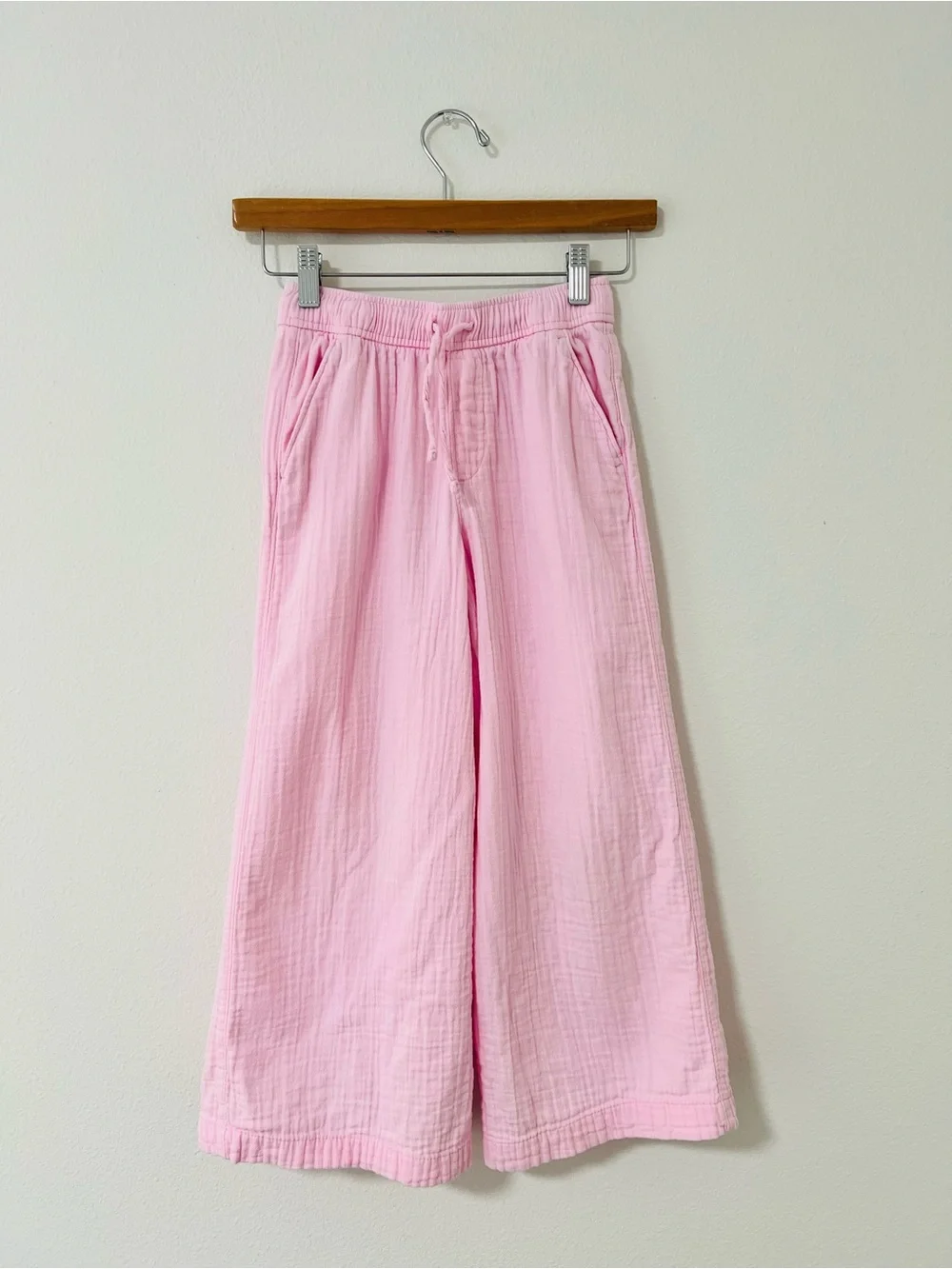 Old Navy Light Pink Cotton Wide-Leg Pants